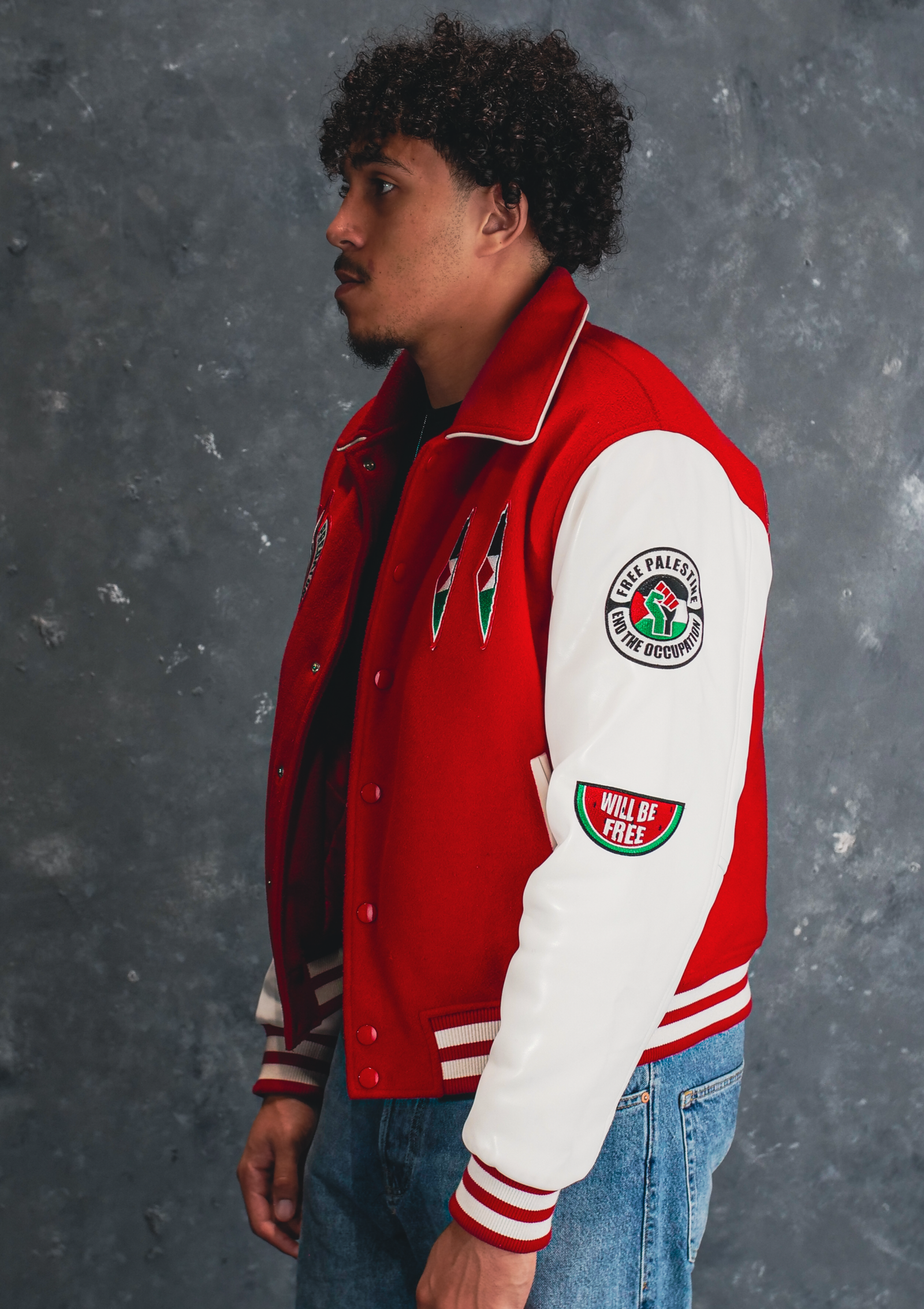 APEXX PREDATOR - FREE PALESTINE Varsity Jacket (This is a pre-order product. 4-6 Weeks)